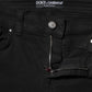 Black Cotton Logo Skinny MidWaist Denim Jeans