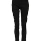 Black Cotton Skinny Mid Waist Denim Jeans
