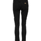 Black Cotton Skinny Mid Waist Denim Jeans