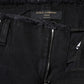 Black Cotton Tattered Mid Waist Denim Jeans