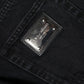 Black Cotton Tattered Mid Waist Denim Jeans