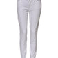 White Cotton Low Waist Skinny Denim Jeans
