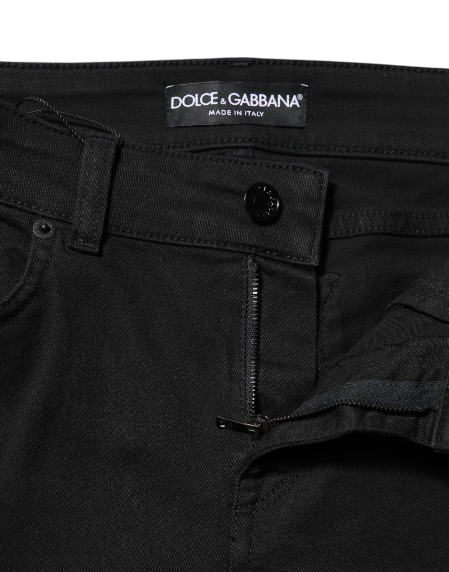 Black Cotton Skinny Mid Waist Denim Jeans