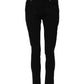 Black Cotton Logo Skinny Mid Waist Denim Jeans