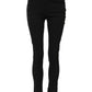 Black Cotton Skinny Mid Waist Denim Jeans