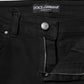 Black Cotton Skinny Mid Waist Denim Jeans