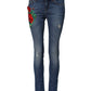 Blue Cotton Low Waist Skinny Denim Jeans