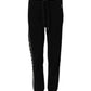 Black Cotton Jogger Logo Waist Pants