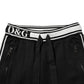 Black Cotton Jogger Logo Waist Pants