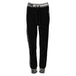 Black Cotton Jogger Logo Waist Pants
