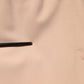 Beige Polyester Mid Waist Tapered Pants