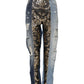 Multicolor Patchwork Tapered Denim Jeans