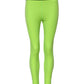 Green Nylon Slim Fit Leggings Pants
