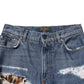 Blue Tattered Cotton Straight Denim Jeans