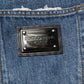 Blue Tattered Cotton Straight Denim Jeans