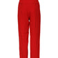Red Viscose High Waist Tapered Pants