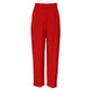 Red Viscose High Waist Tapered Pants