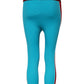 Blue Nylon Slim Fit Cropped Leggings Pants