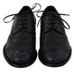Elegant Dark Blue Leather Derby Shoes