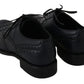 Elegant Dark Blue Leather Derby Shoes