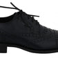 Elegant Dark Blue Leather Derby Shoes