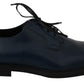 Elegant Blue Leather Derby Dress Shoes