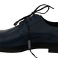 Elegant Blue Leather Derby Dress Shoes