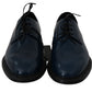 Elegant Blue Leather Derby Dress Shoes