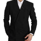Elegant Black Bee Embellished Blazer
