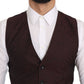 Elegant Bordeaux Brocade Formal Vest