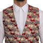 Regal Red Floral Jacquard Slim Fit Vest