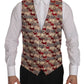 Regal Red Floral Jacquard Slim Fit Vest
