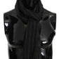Elegant Silk Black & White Striped Men's Scarf