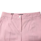 Pink Wool Mid Waist Tapered Pants