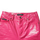 Pink Cotton High Waisted Skinny Denim Jeans