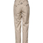 Beige Cotton High Waisted Pants