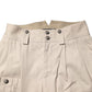 Beige Cotton High Waisted Pants