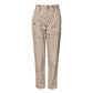 Beige Cotton High Waisted Pants