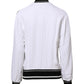 White Viscose Logo Women Full Zip Jacket