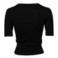 Black Rose Sequin Embellishments Blouse Top