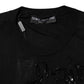 Black Rose Sequin Embellishments Blouse Top