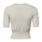 White Silk Short Sleeves Blouse Pullover Top