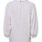 White Ruffled Neckline Blouse Pullover Top