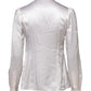 White Ascot Collar Long Sleeve Blouse Top