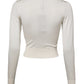 White Silk Lily Embellished Pullover Sweater