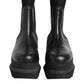 Black Chelsea Leather Pull On Women Ankle Boots Shoes