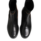 Black Chelsea Leather Pull On Women Ankle Boots Shoes