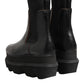 Black Chelsea Leather Pull On Women Ankle Boots Shoes