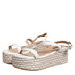 White Espadrilles Ankle Strap Sandals Shoes