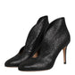 Metallic Black Pump Stiletto Heels Shoes